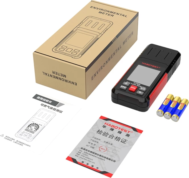 Detektor gazi Habotest HT609PRO me sondë teleskopike, ekran LCD, set me 3 bateri AAA