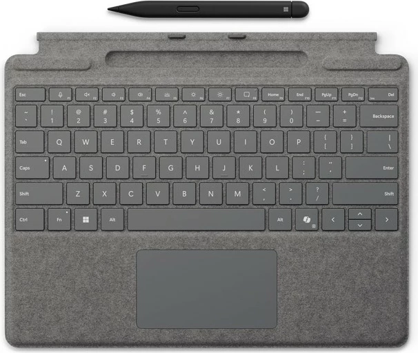 Tastierë Microsoft Surface Pro me Slim Pen, QWERTZ, Gjermanisht, Platinum