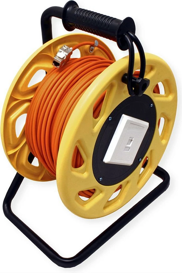 Kabllo rrjeti në rrotë ROLINE Cat6a 60m, RJ45 femër-femër, S/FTP, portokalli