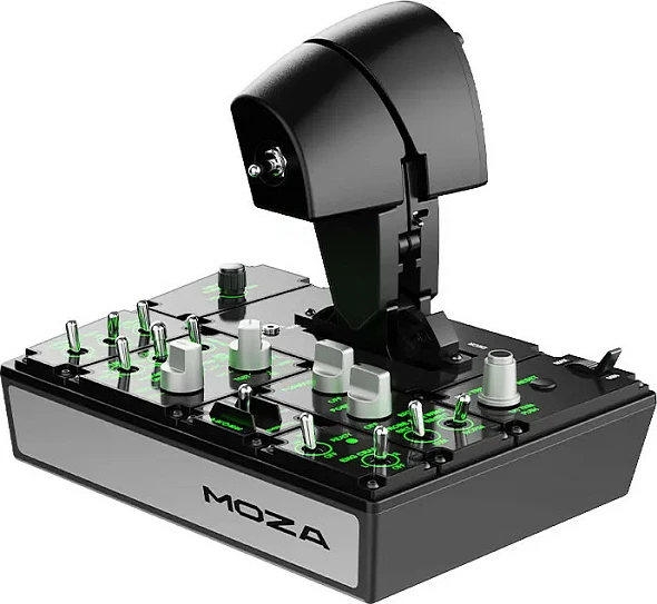 Panel throttle Moza Racing MTP, kontrollues për simulator fluturimi, i zi