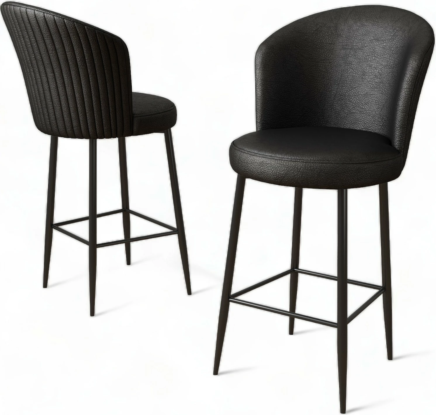 Set karrigesh për bar (2 copë), Hanah Home Uras, e zezë