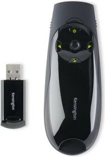 Prezenter Kensington Expert me lazer të gjelbër & kontroll kursor, RF, USB, 45 m, i zi