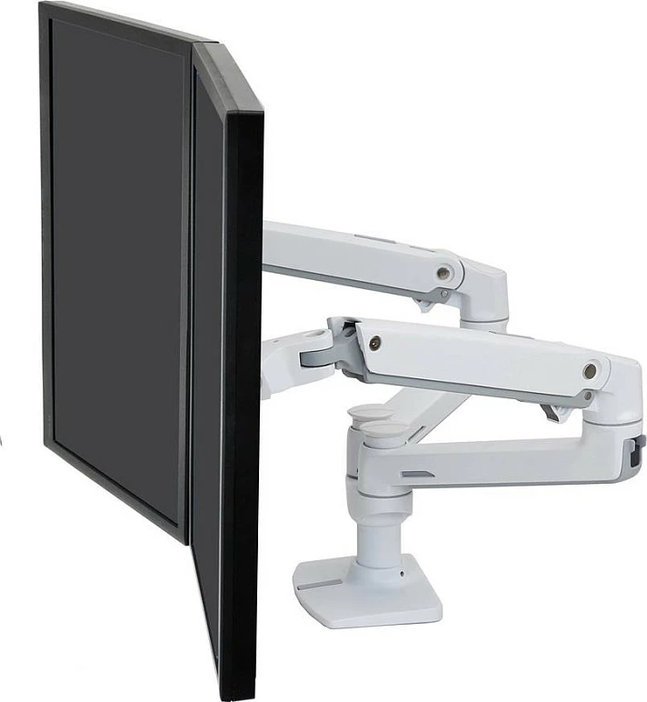 Mbajtëse për dy monitorë Ergotron LX 45-491-216, deri 2x27", VESA 75x75/100x100, 18.1 kg, e bardhë