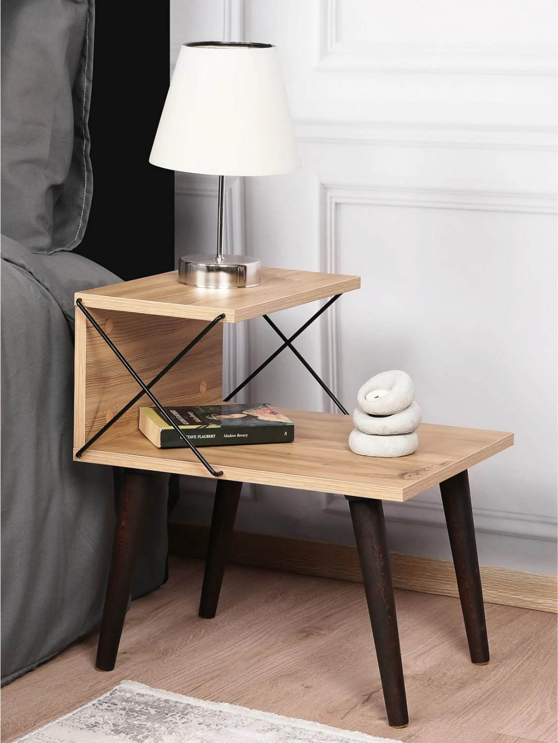 Tavolinë anësore/Natë, melaminë, ngjyrë natyrale, 50x40x55H cm, FH9434.01