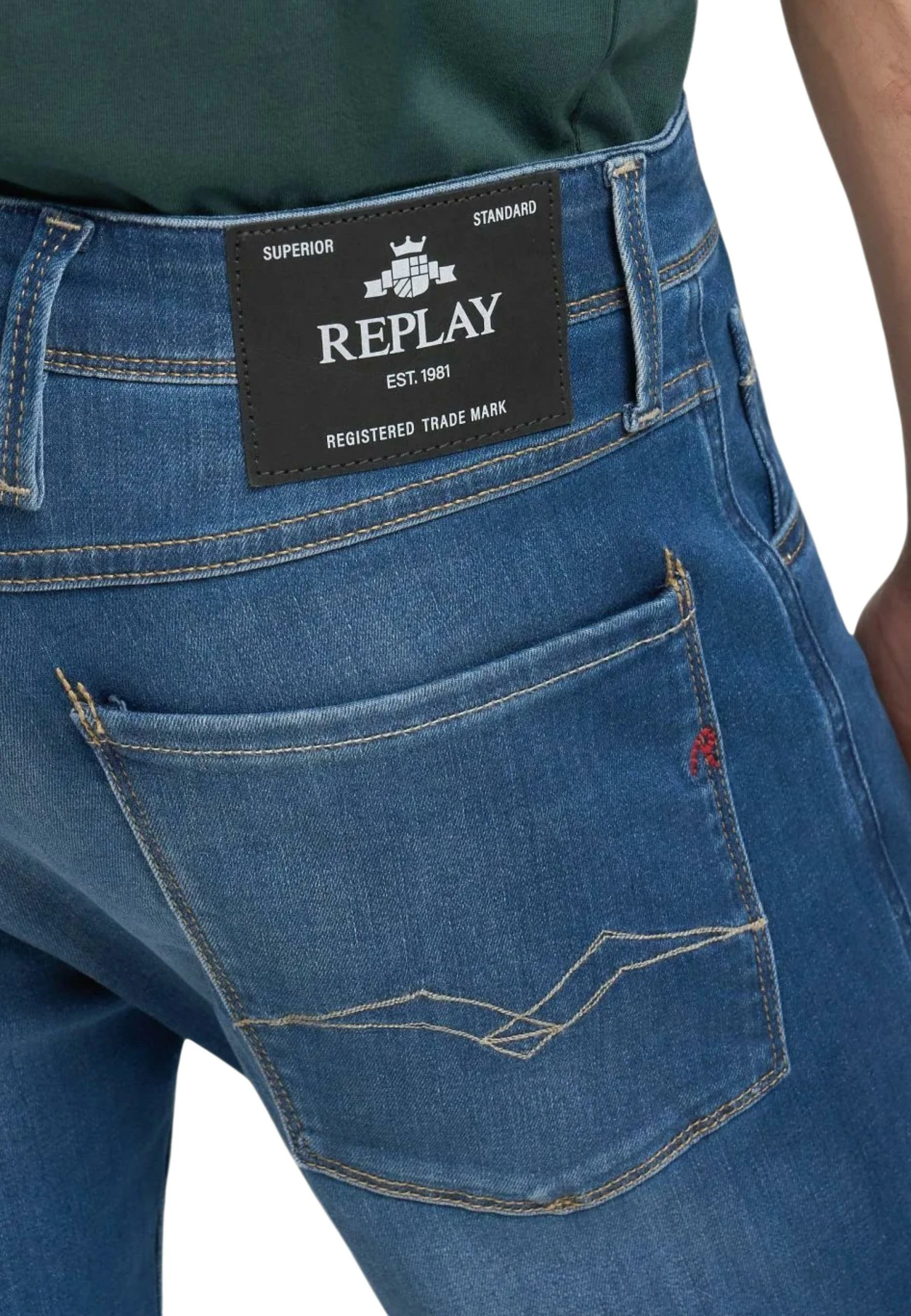 Xhinse slim fit për meshkuj Replay M914 .000.41A C33, denim blu [Madhësia: W31 L32]