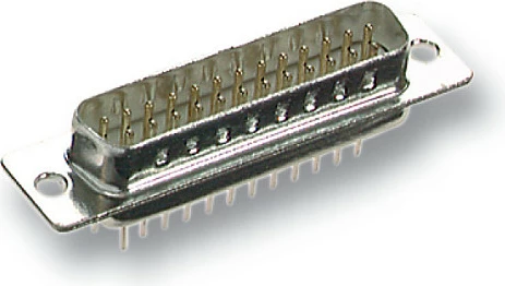 Konektor D-Sub EFB Elektronik EDS 25 PP, 25-pin mashkull, montim në PCB, i drejtë, argjendtë