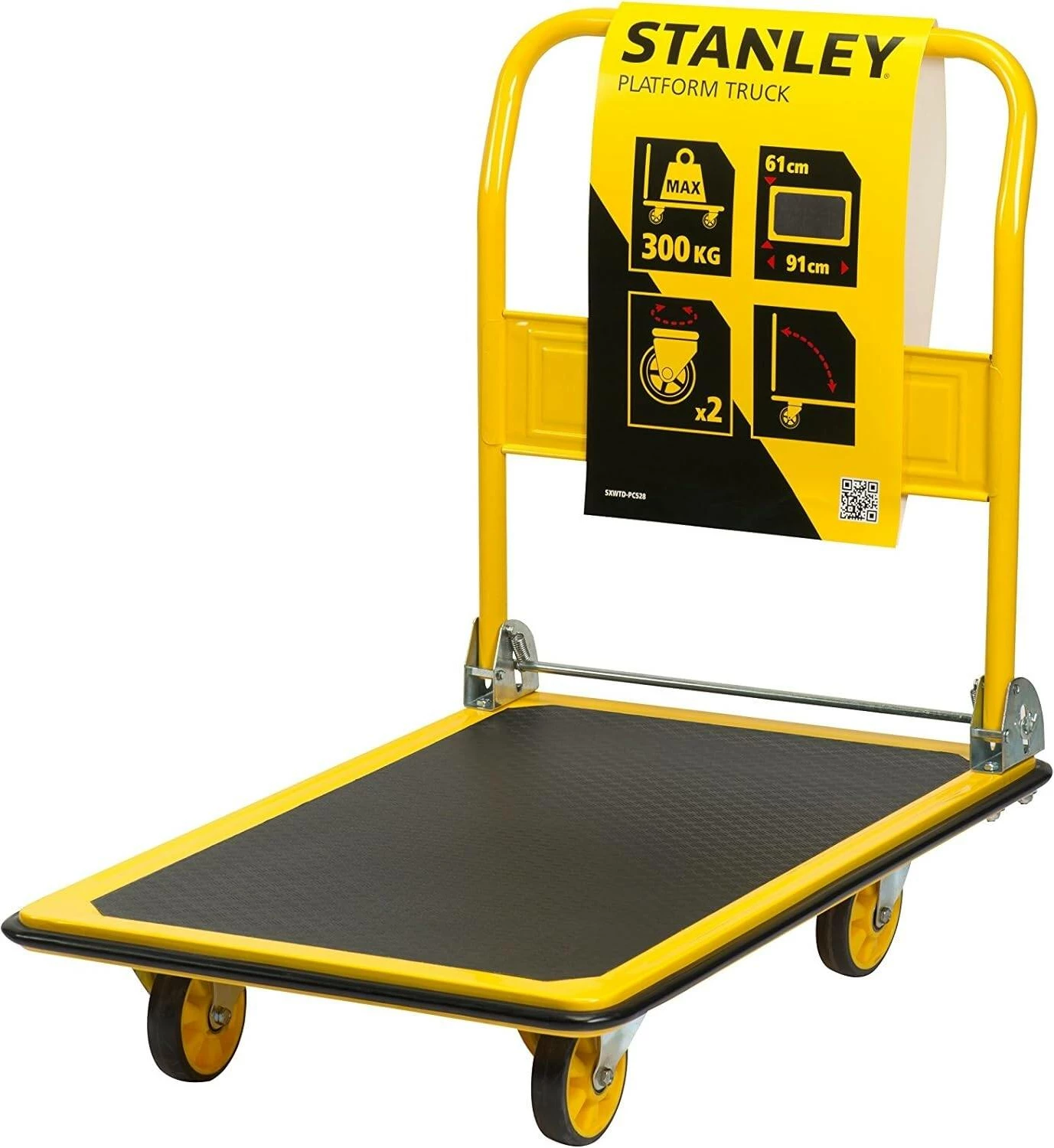 Karrocë platformë Stanley SXWTD-PC528 300 kg 910×610 mm, palosshme, e verdhë/zi