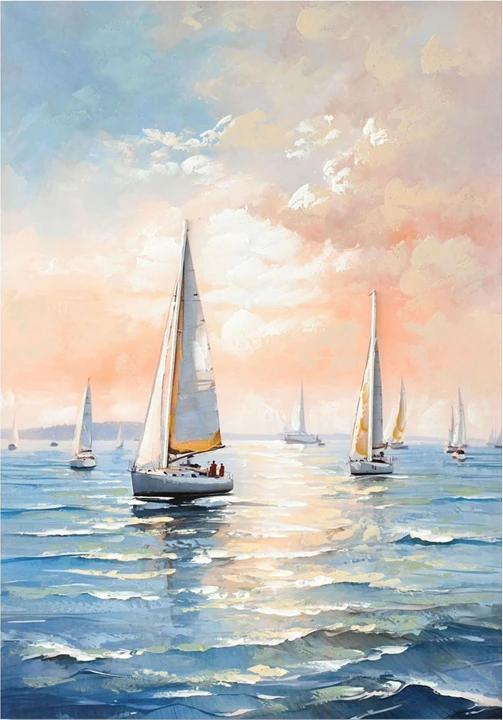 Pikturë kanavacë Sailsy I, shumëngjyrëshe, 70x3x100cm