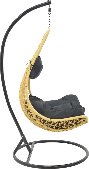 Karrige varëse për kopsht Soleil, ngjyrë natyrale dhe metal i zi, 103x83x200cm