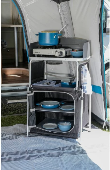 kabinë kuzhine e palosshme kampingu BRUNNER Kitchenette 67 x 50 x 93.5 cm, me çantë bartëse, gri e errët