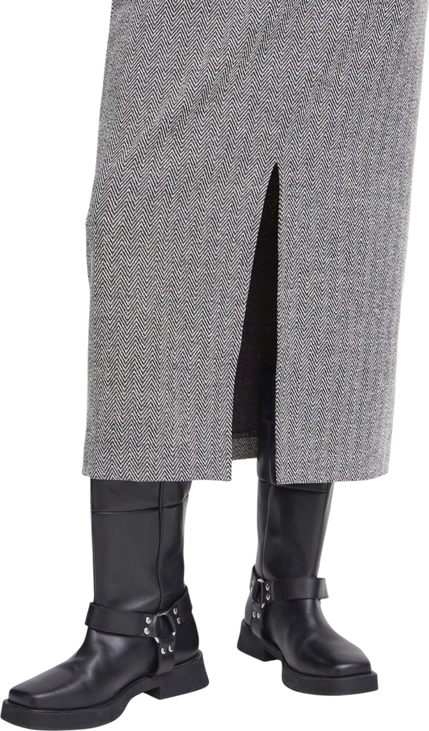 Fund për femra Ichi IHKATE Jacquard Long SK 20122404, bardhë e zi [Madhësia: M]