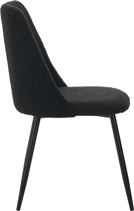 Karrige Giselle, stof bouclé, ngjyrë e zezë, 51x52x82cm