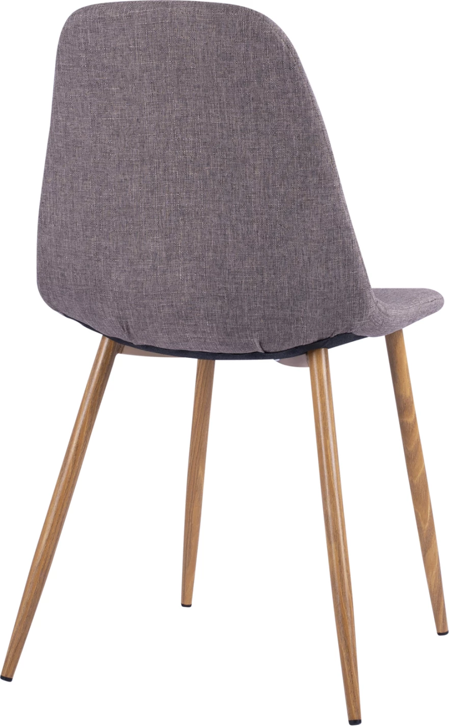 Karrige ngrënieje Leonardo FH00100.03 me këmbë metalike dhe pëlhurë kafe 44x55x85 cm, set prej 4 copë