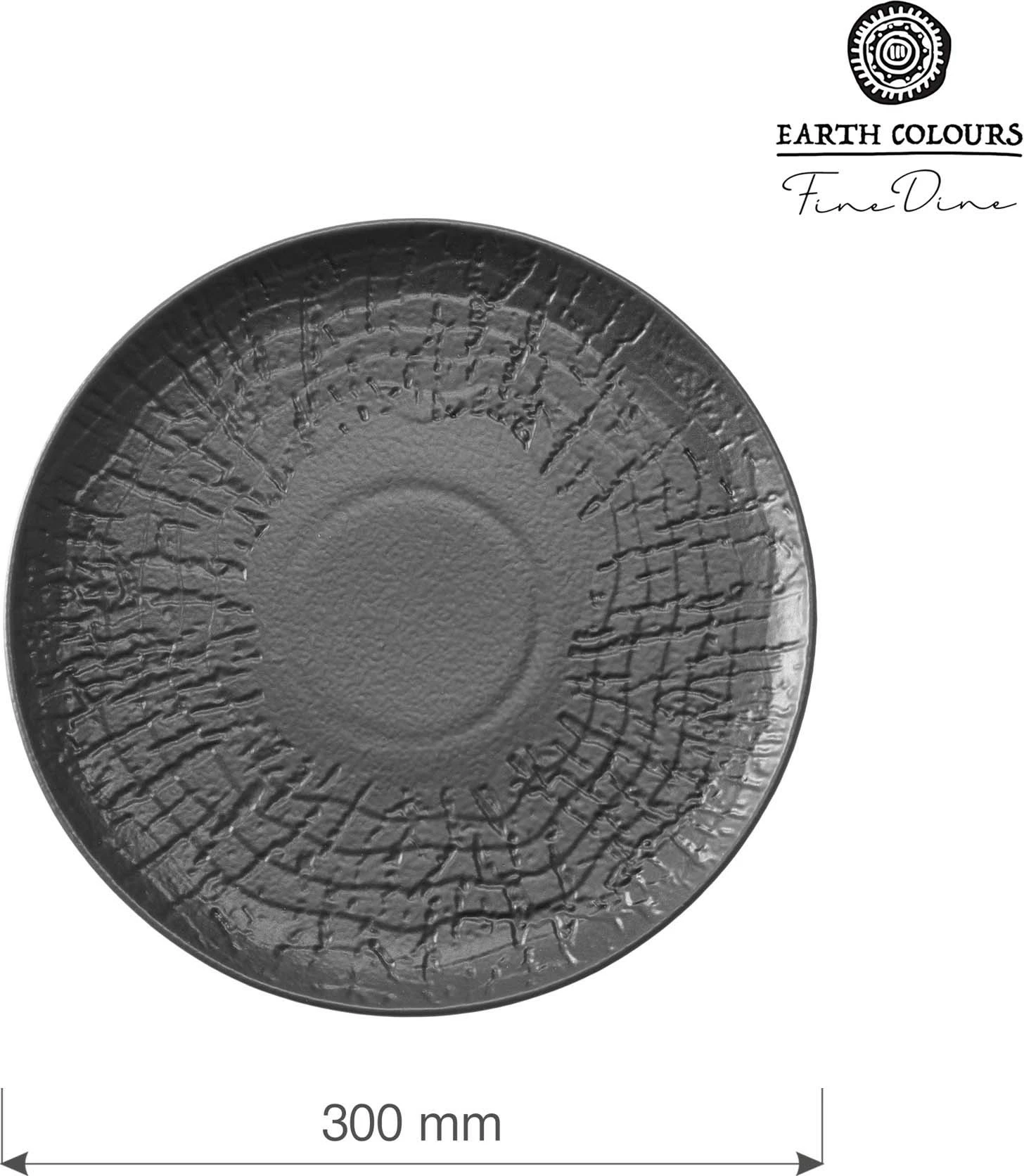 Pjatë e sheshtë Fine Dine Crust Ø300 mm, e zezë, set 3 copë