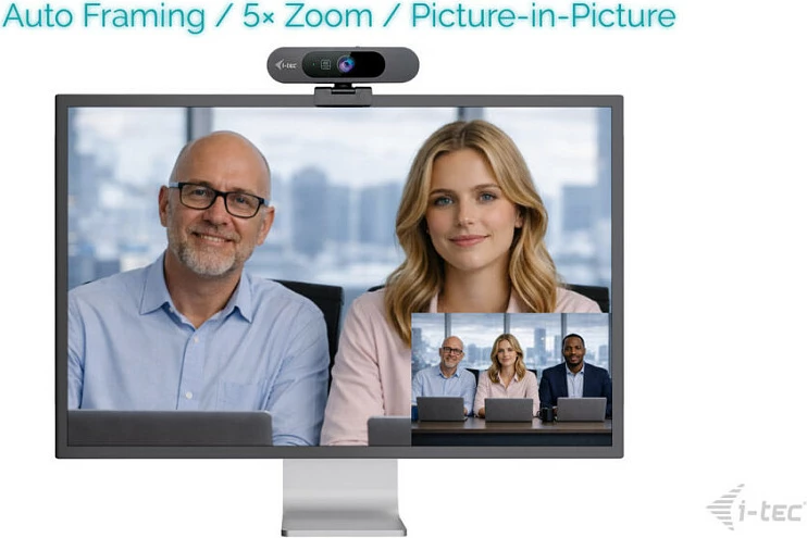 Webcam i-tec SOLOMON PRO 900, 4K UHD, 8.29MP, 30fps, USB, me shutter privatësie, e zezë