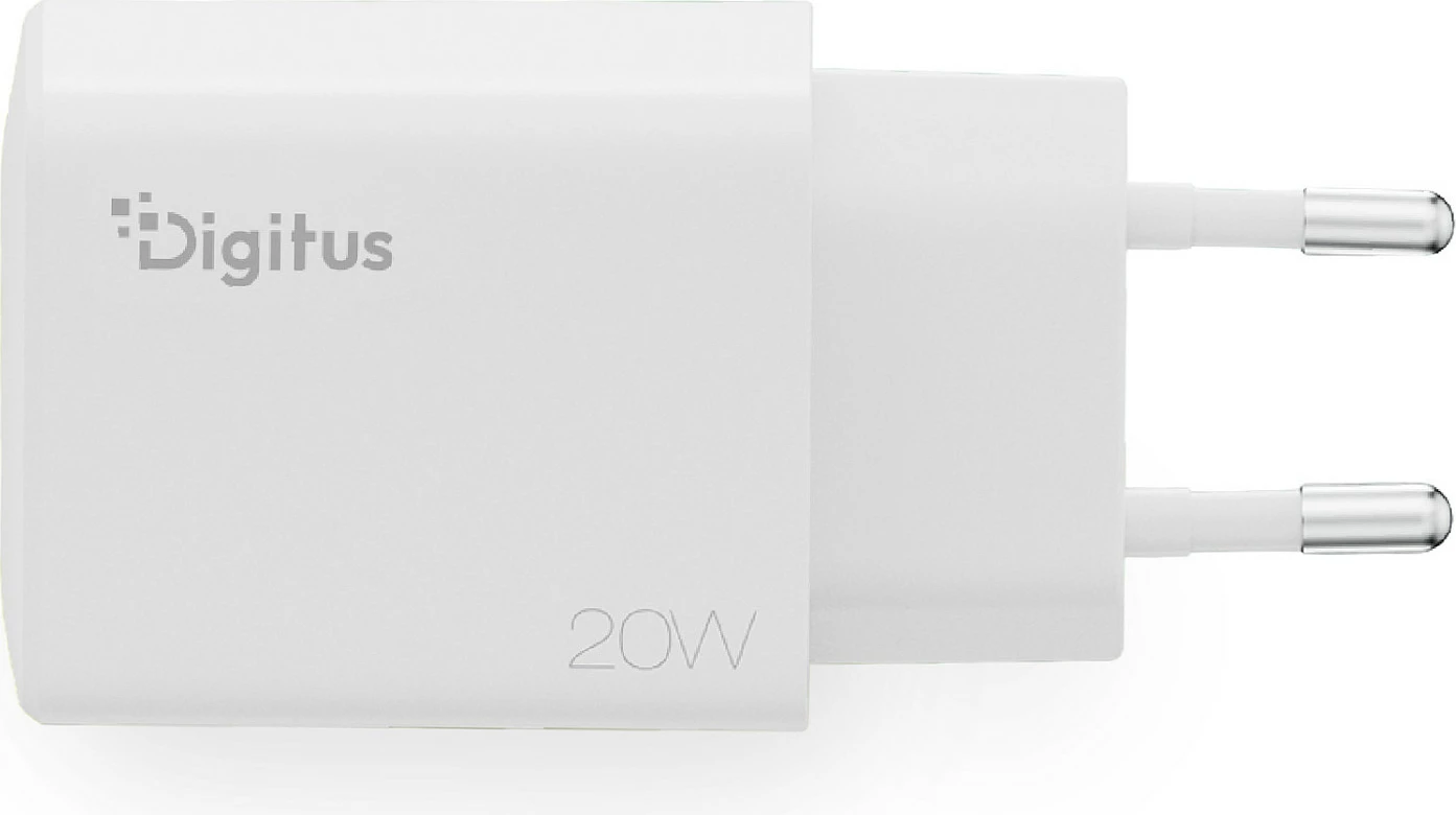 Karikues USB Digitus 20W, 1x USB-C, 1x USB-A, i bardhë