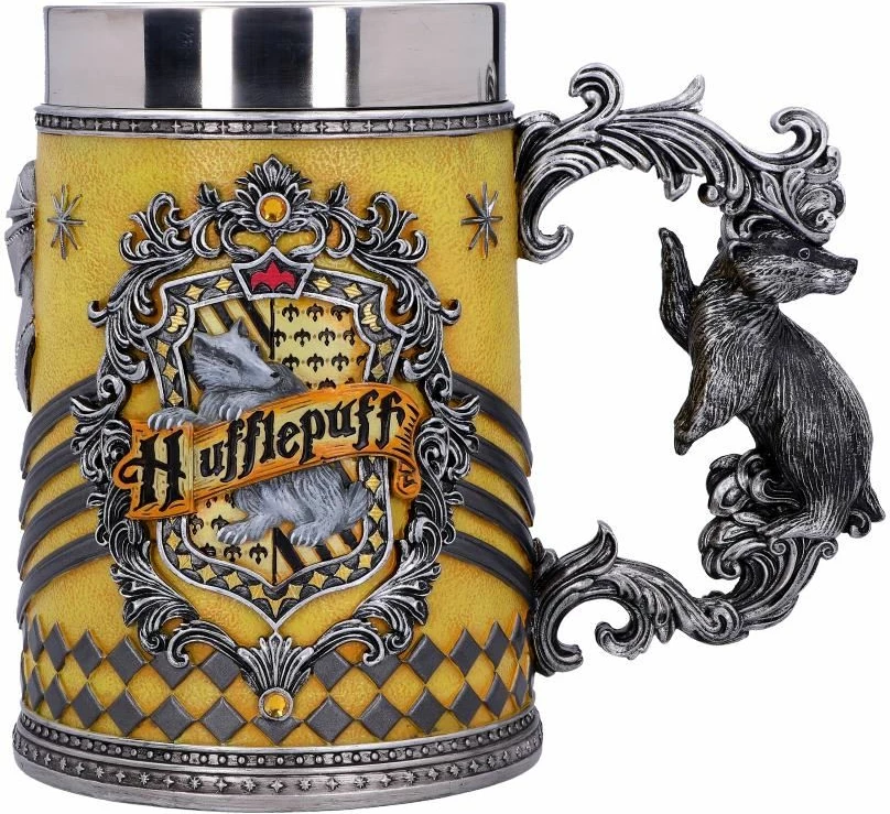 Kupë NEMESIS NOW Harry Potter Hufflepuff 600 ml, 15.5 cm, verdhë/zi