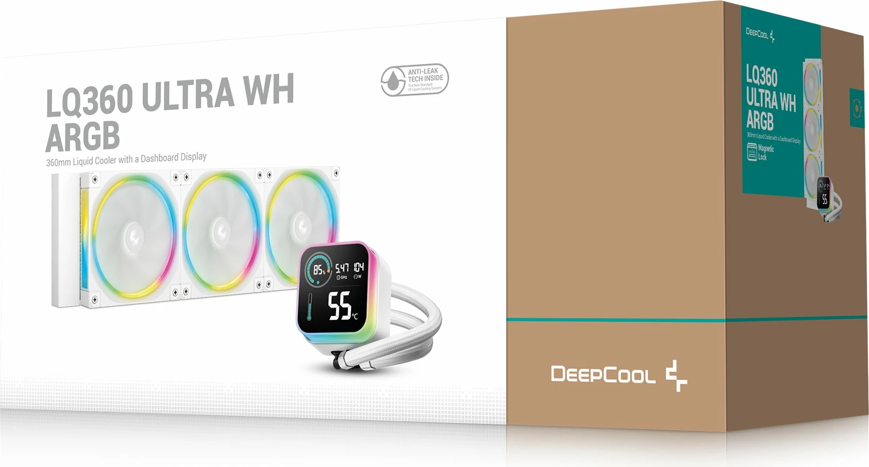 Ftohës uji CPU Deepcool LQ360 Ultra ARGB 360mm, 3x120mm PWM, i bardhë