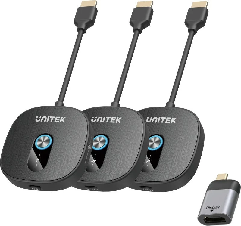 Transmiter HDMI pa kabllo Unitek 1080p, 1 TX + 2 RX, FullHD 60Hz, i zi