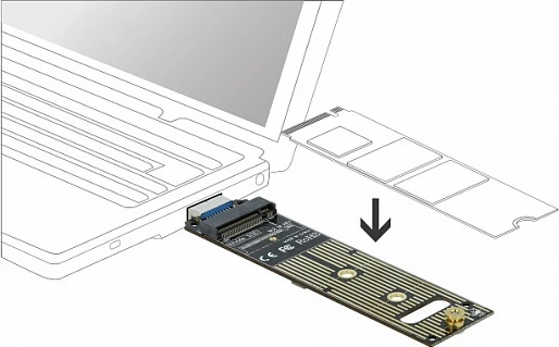 Adapter DeLOCK 64069, USB-A në M.2 NVMe (2242/2260/2280), 10 Gbit/s, i gjelbër