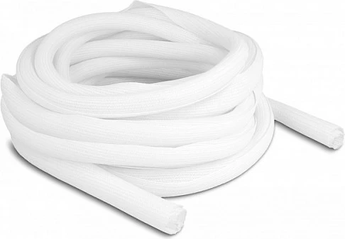 Mëngë rrjete vetë-mbyllëse për kabllo DeLOCK, 10 m x 19 mm, e bardhë
