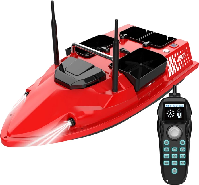 Barkë karremi Flytec V803 12000mAh 500m 3kg, e kuqe, set