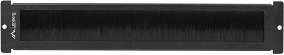 Panel me furçë për rack 19" LANBERG FF01, menaxhim kabllosh, i zi