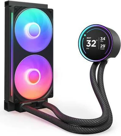 Ftohës uji NZXT Kraken Elite 280 RGB V2 LCD, 2x14cm, ekran IPS, për CPU, i zi