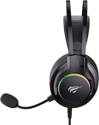 Kufje gaming HAVIT Gamenote H2007U, RGB LED, me mikrofon, USB-C, kabllo 2.5 m, të zeza