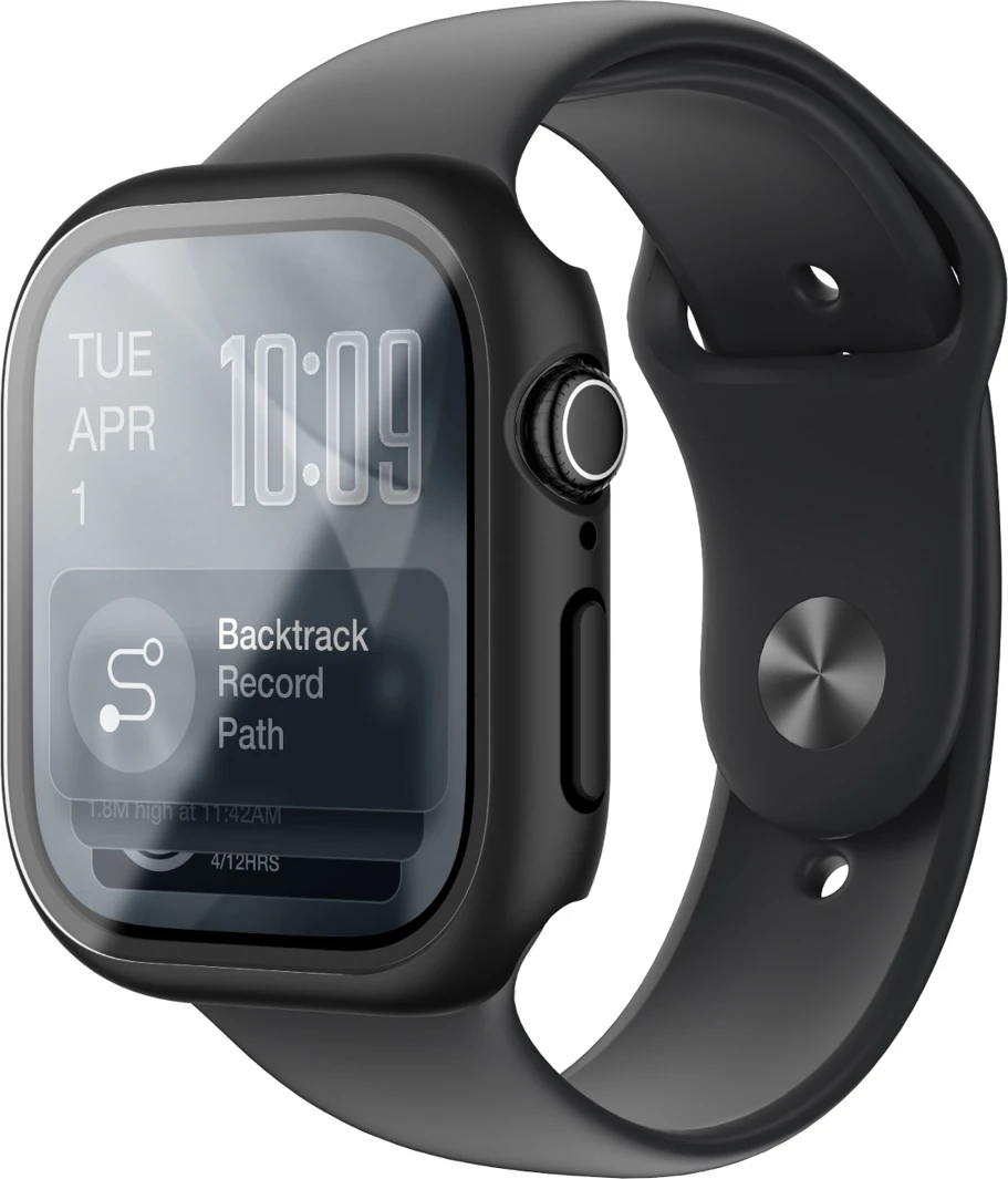 Mbrojtës ekrani xhami 9H me kasë, AmazingThing Radix FullGuard, për Apple Watch Series 11 42 mm, e zezë