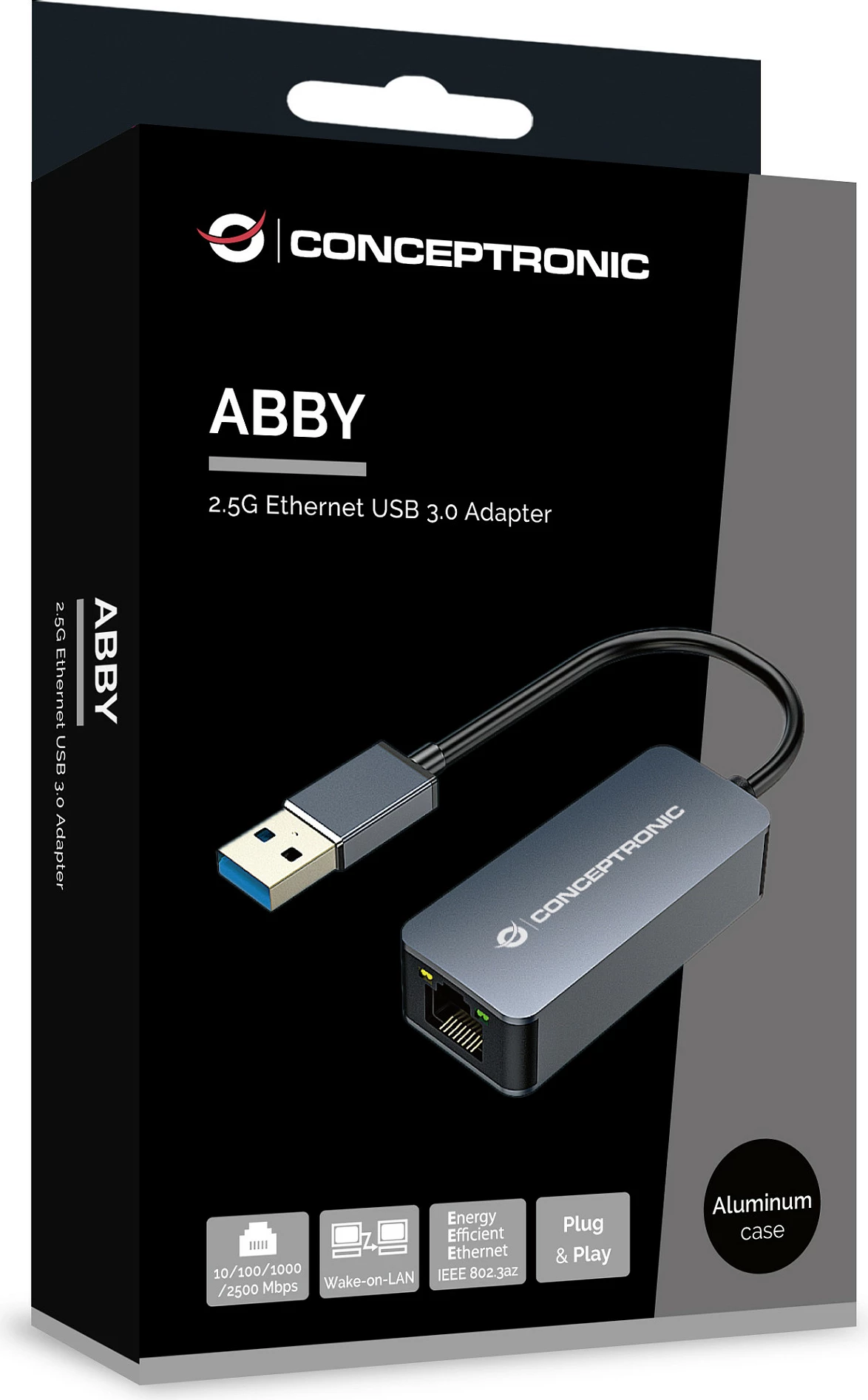 Adapter USB në Ethernet Conceptronic ABBY12G, 2.5G, USB 3.2 Gen 1, Gri