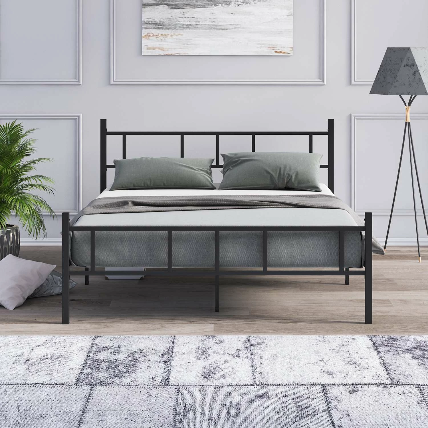 Krevat dopio metalik, ngjyrë e zezë, Skye Decor, 150x200cm