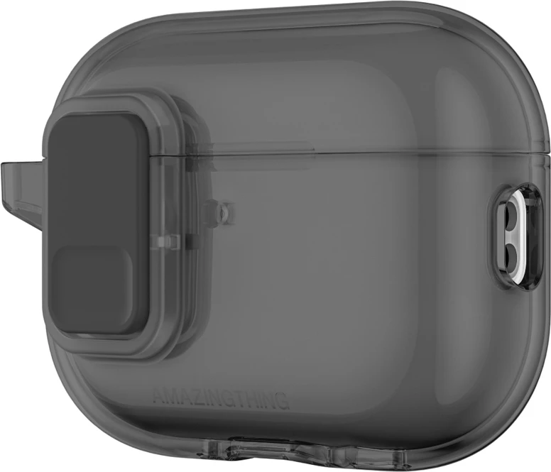 Mbështjellës për kufje, AmazingThing, Minimal Case për AirPods Pro 3, me karabinë, TPU, i zi