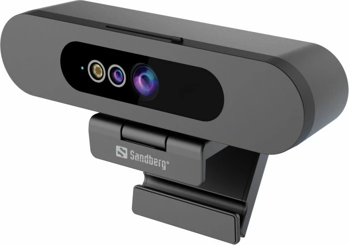 Webcam Sandberg Face-ID Webcam 2 Full HD 1080p, USB-C, me mikrofon stereo, me switch privatësie, set me kabllo 1.5 m, e zezë