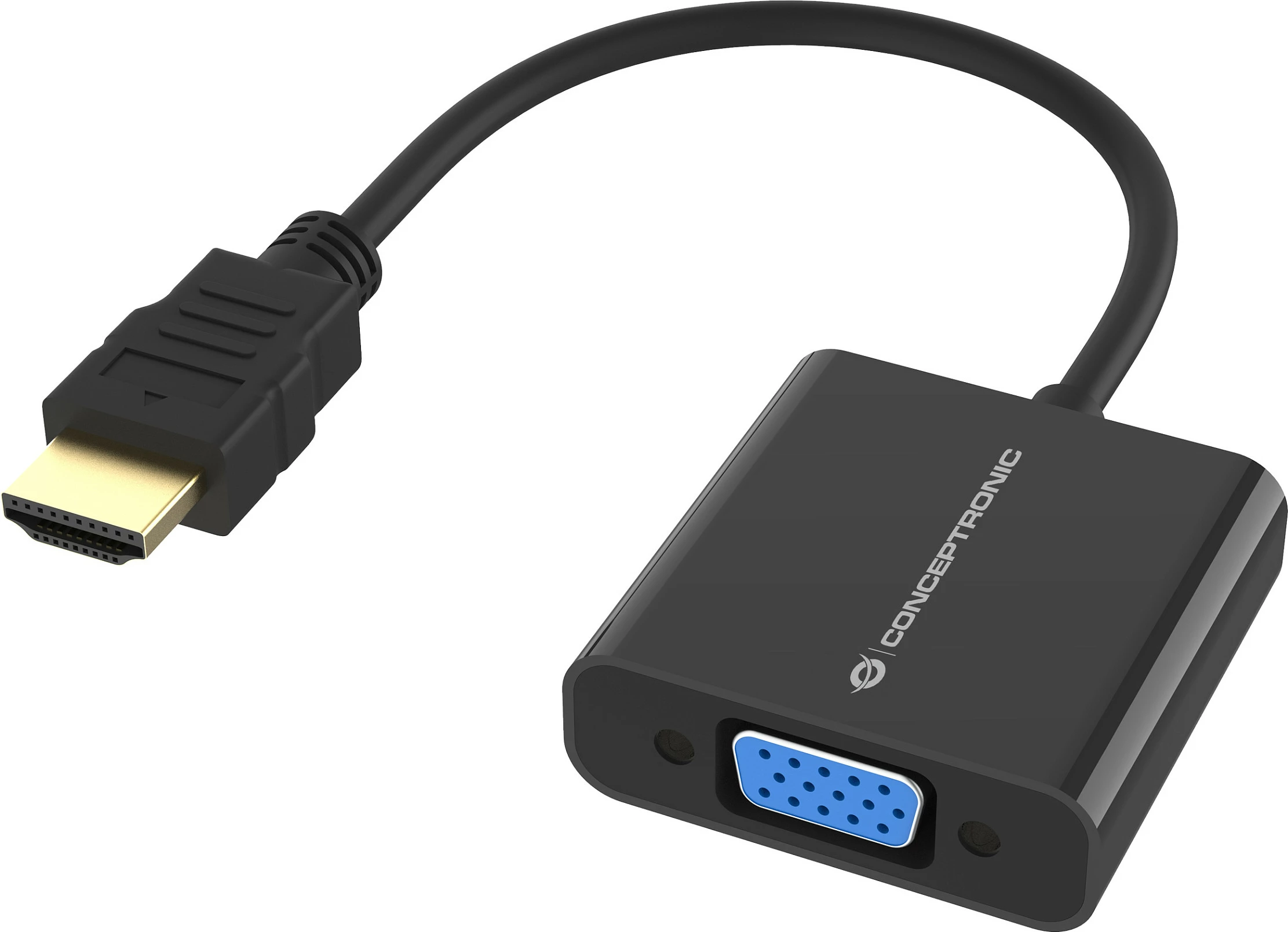 Adapter HDMI në VGA Conceptronic, 1080p/60Hz, 0.25m, i zi