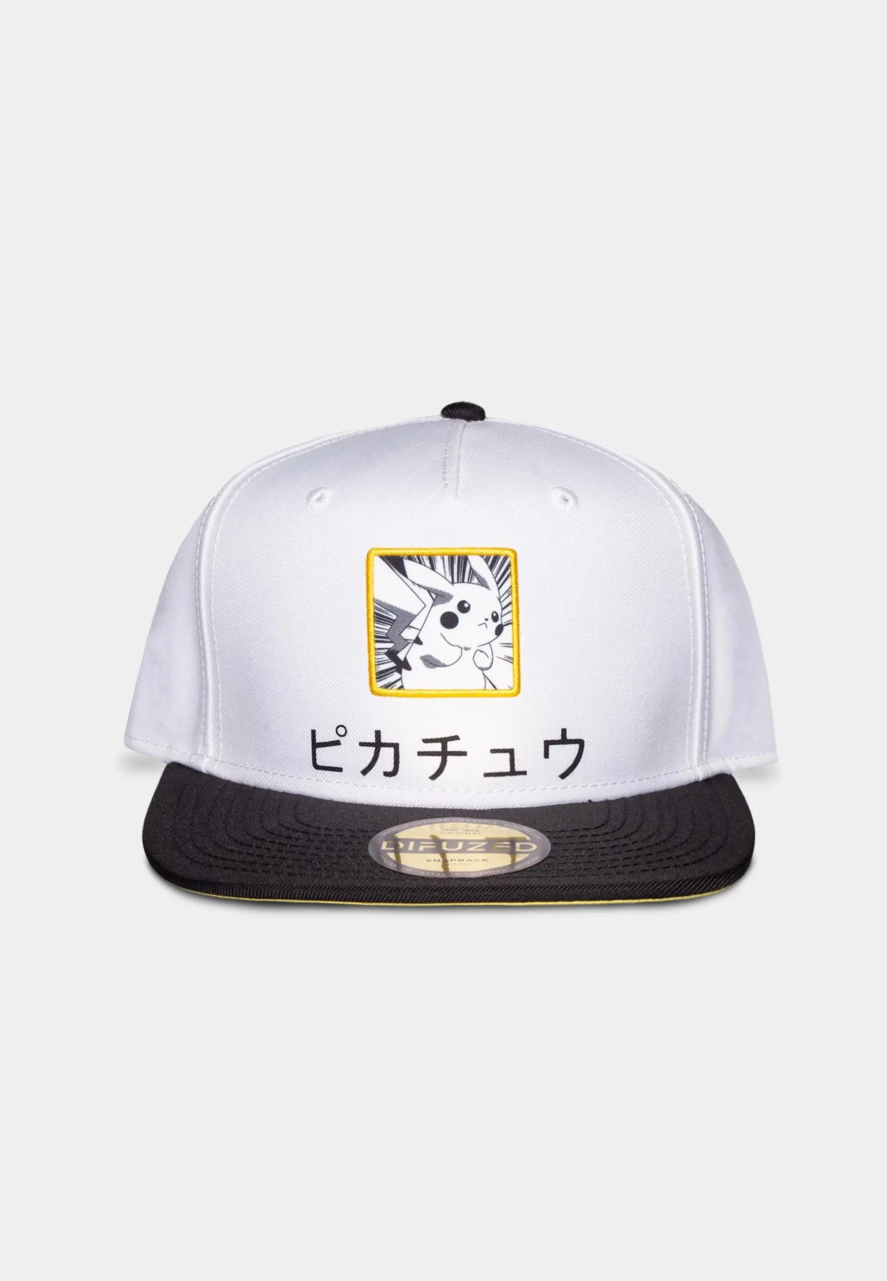 Kapelë snapback Difuzed Pokémon Pikachu, e rregullueshme, bardhë/zezë me të verdhë