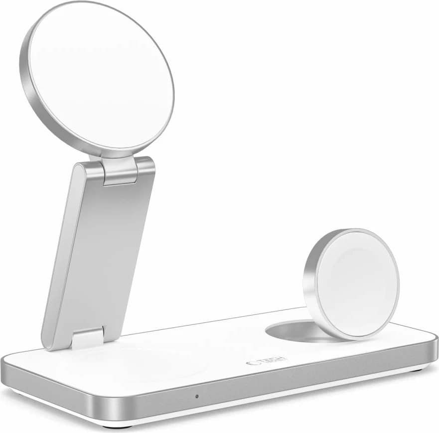 Karikues induktiv 3-në-1 Tech-Protect QI15W-A47 me MagSafe, USB-C, Bardhë