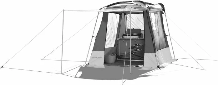 Tendë kuzhine BRUNNER Dinery 240×240×230 cm, gri/zezë