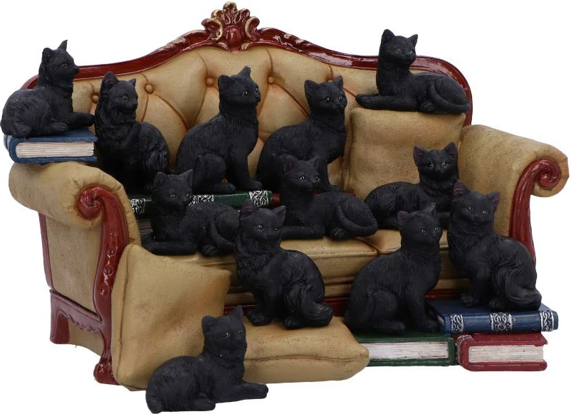 Figurinë dekorative NEMESIS NOW Couch Clowder, resin, e pikturuar me dorë, assorted, 1 copë