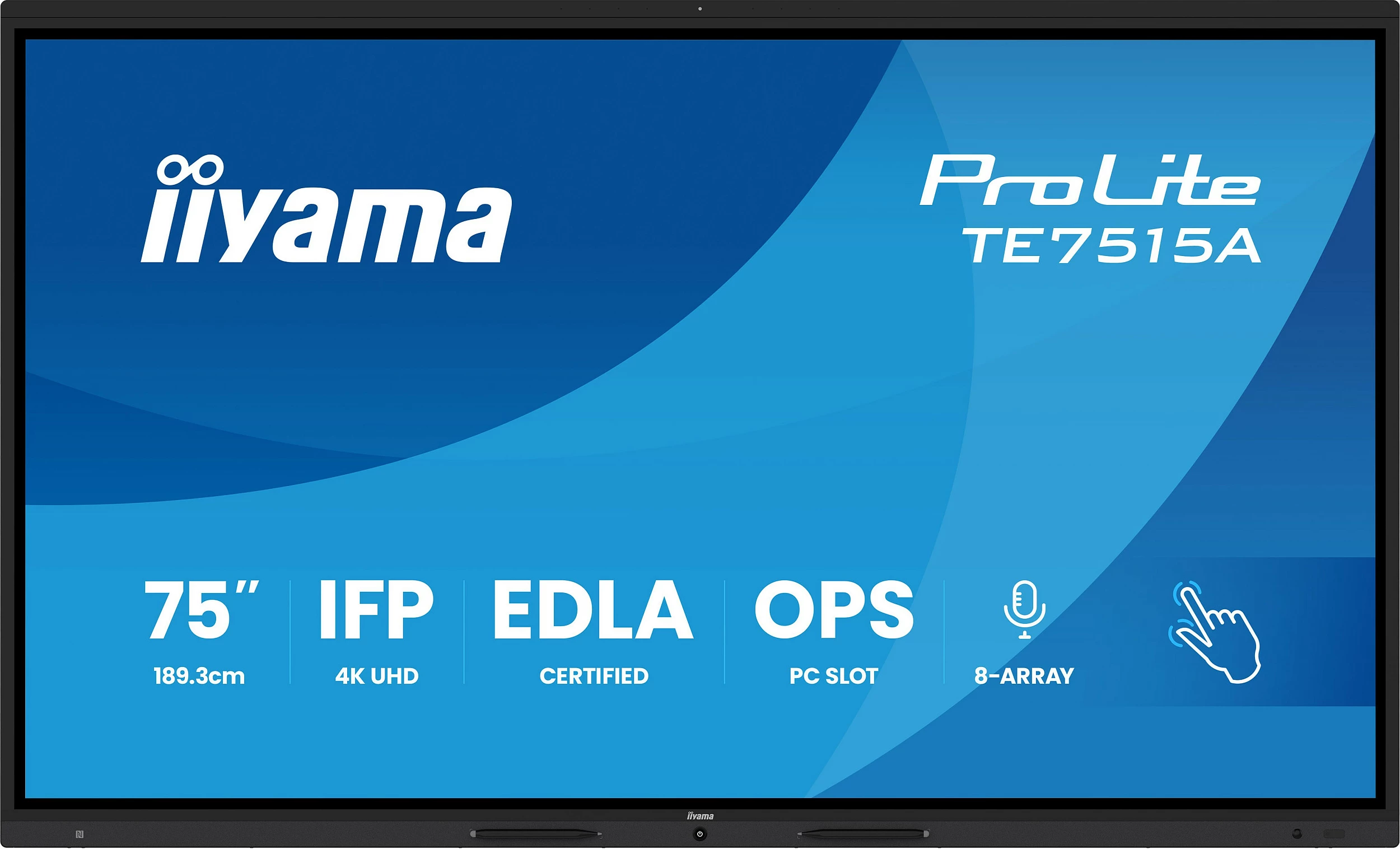 Ekran interaktiv iiyama ProLite TE7515A-B2AG, 75", 4K UHD, Anti-Glare, Bluetooth, i zi