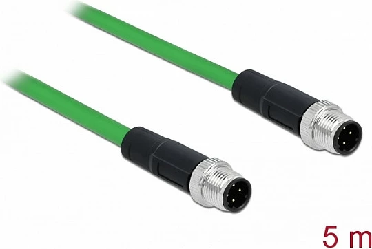 Kabllo Ethernet industriale DeLOCK 85920, M12, 5 m, -40 deri 70°C, e gjelbër