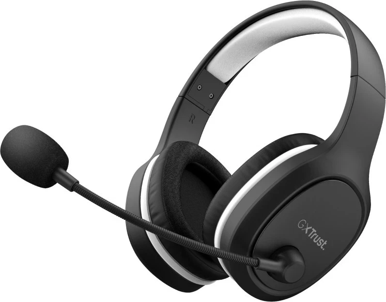 Kufje Trust GXT391 Thian, wireless, për PC dhe PlayStation, bardhë e zi