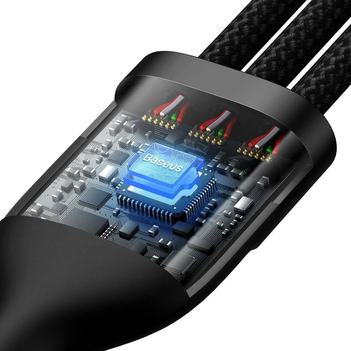 Kabllo karikimi multi-connector Baseus Flash Series II CASS030101 1.2 m 100 W (USB-A/USB-C në USB-C/microUSB/Lightning), e zezë