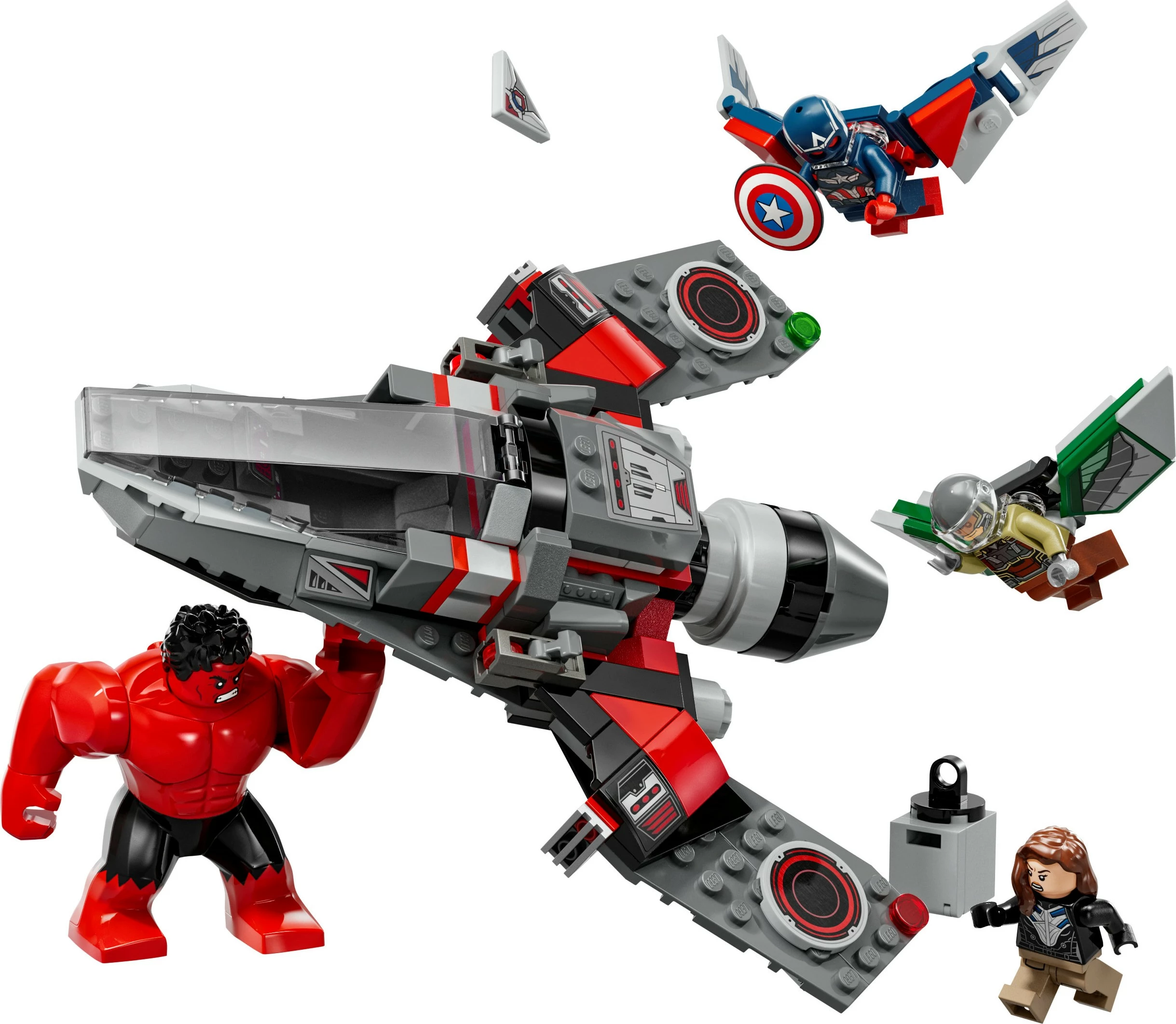 Set ndërtimi LEGO Marvel 76292 Captain America vs Red Hulk, shumëngjyrësh