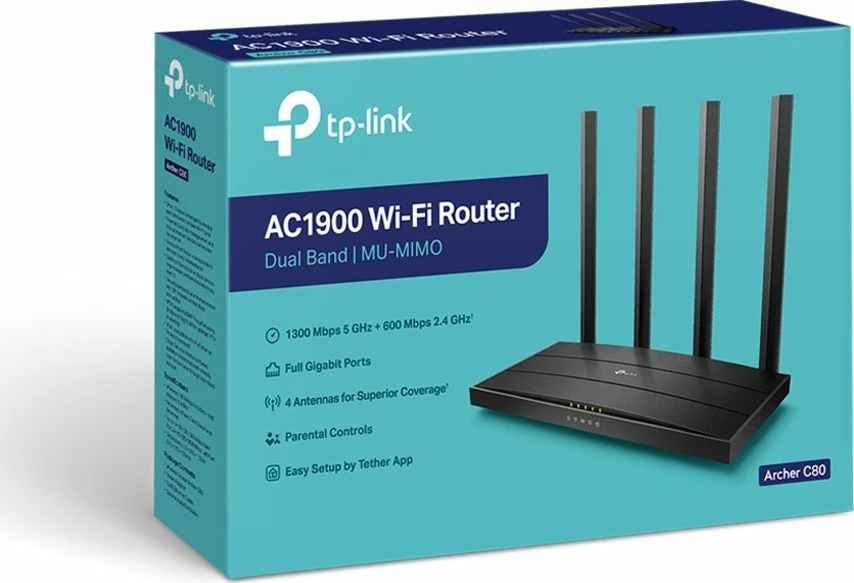 Router TP-Link Archer C80 Wi‑Fi 5 AC1900, i zi