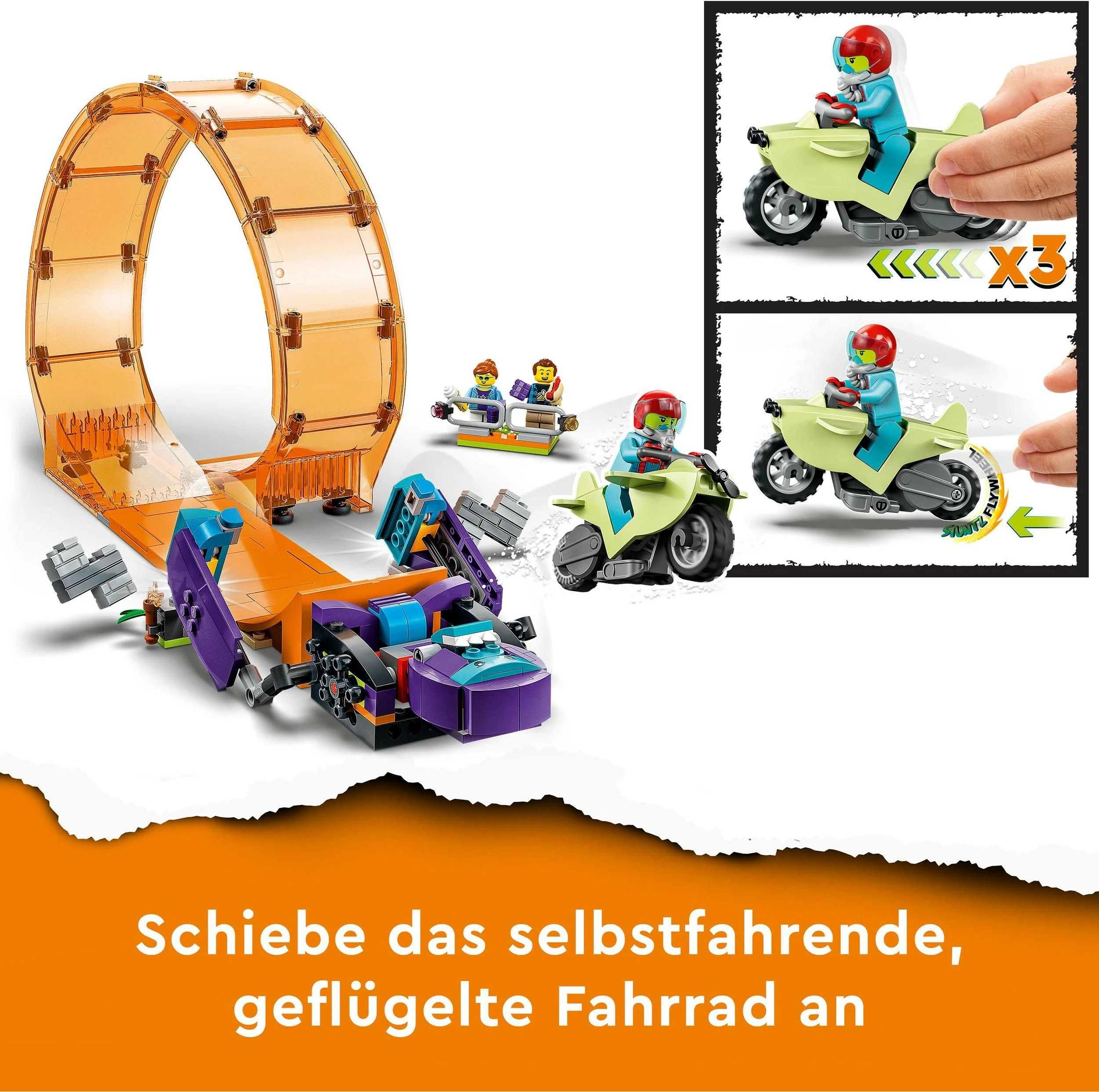 Set ndërtimi LEGO City Smashing Chimpanzee Stunt Loop, 226 pjesë, Multingjyrësh