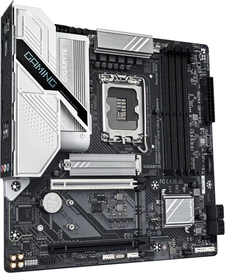 Pllakë amë GIGABYTE Z890M GAMING X, LGA1851, mATX, 4xDDR5, PCIe 5.0, 3x M.2, 4x SATA3, 2.5G LAN
