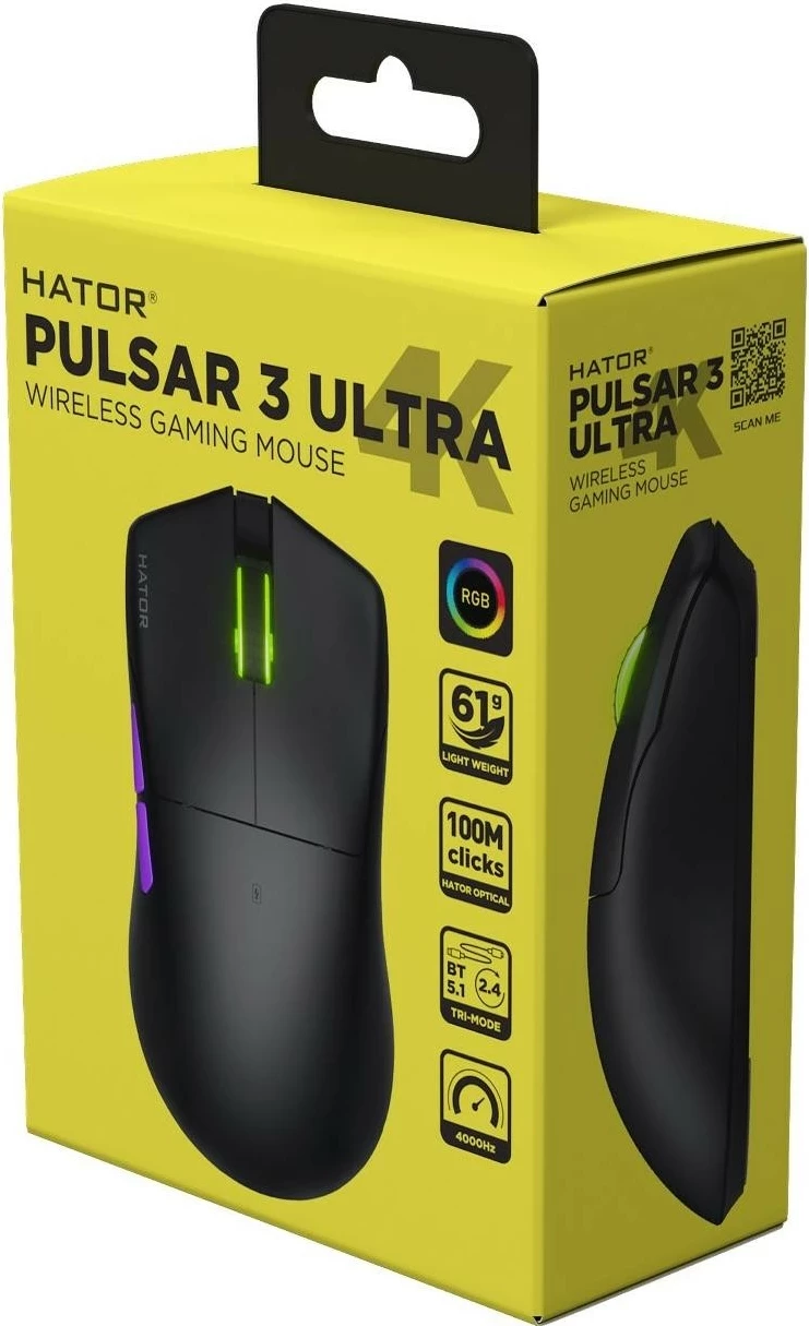 Maus wireless Hator Pulsar 3 Ultra 4K HTM680, i zi