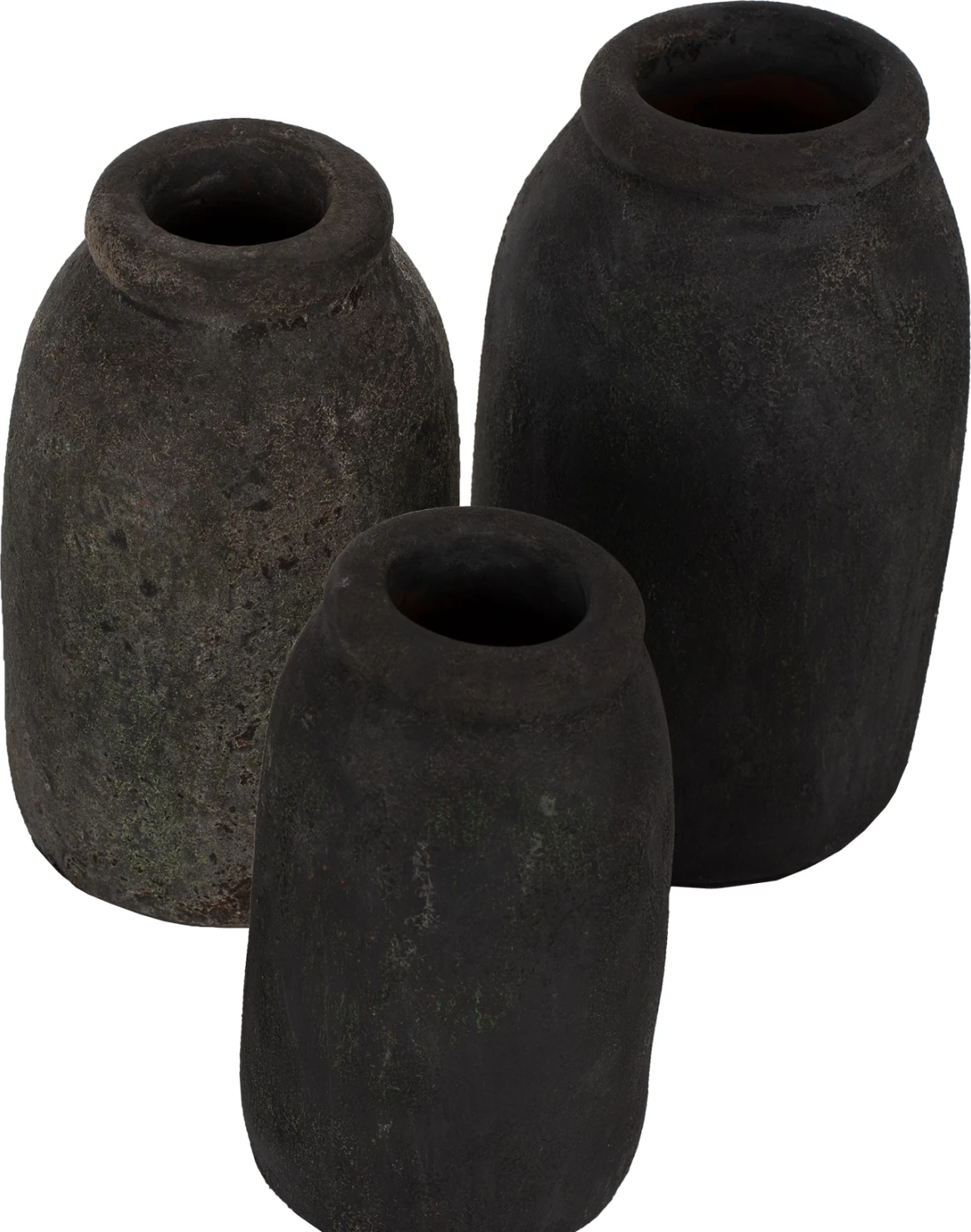 Vazo dekorative 3 copë, FH7711, ngjyrë gri fosile