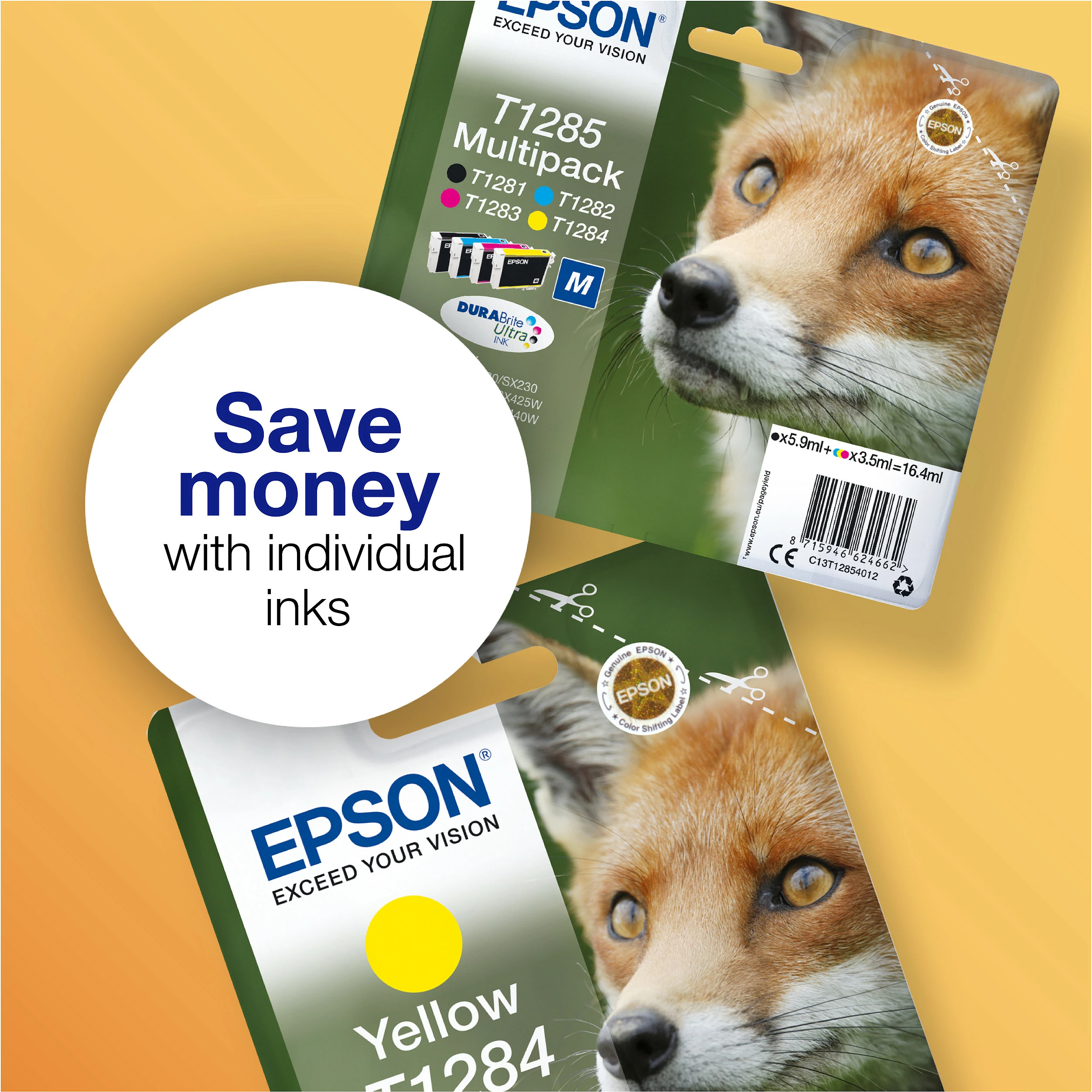 Kartrixh bojë Epson T1284 (C13T12844012), Yellow